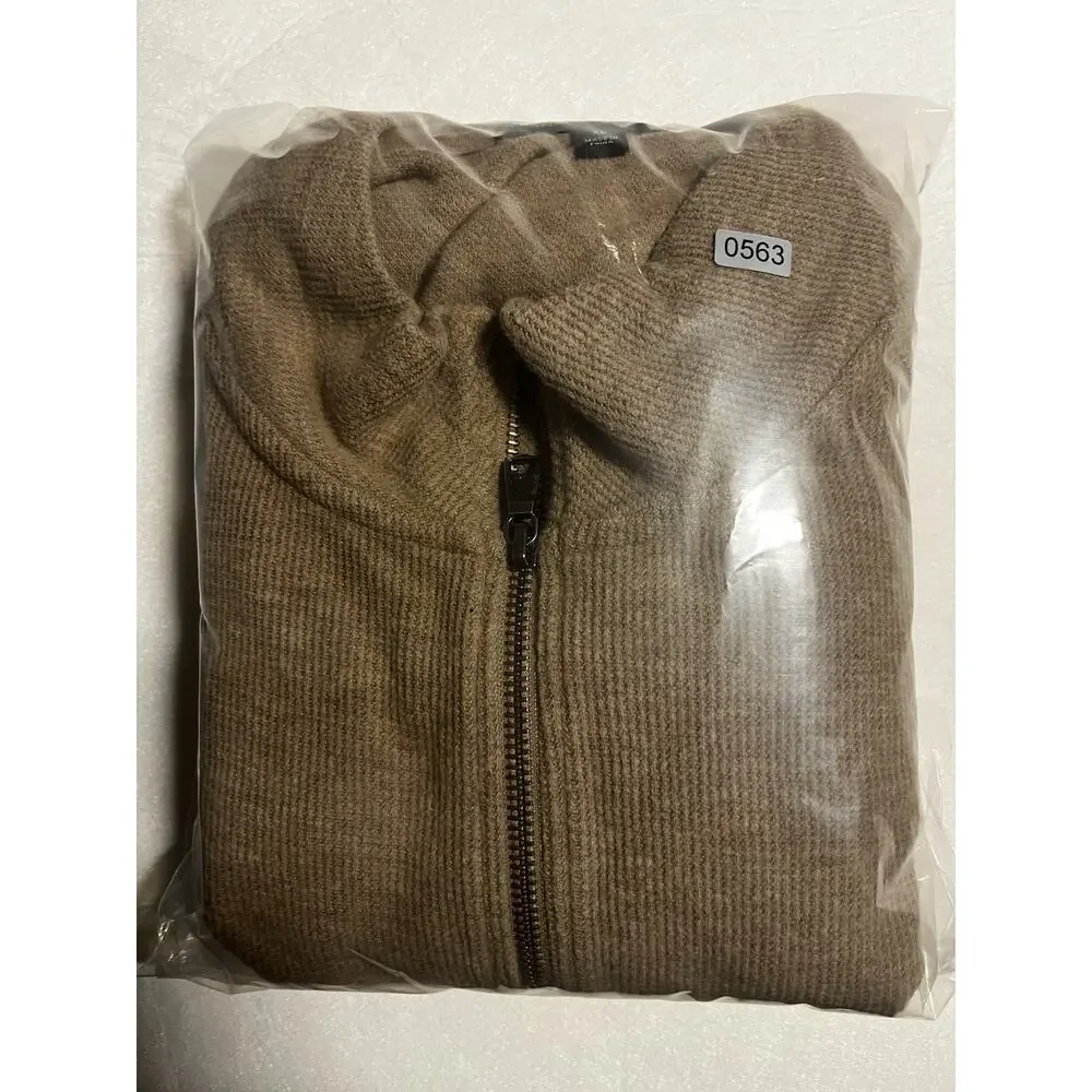 Banana Republic Men’s XL Quarter Zip Pullover Sweater Tan Waffle Knit Mock Neck